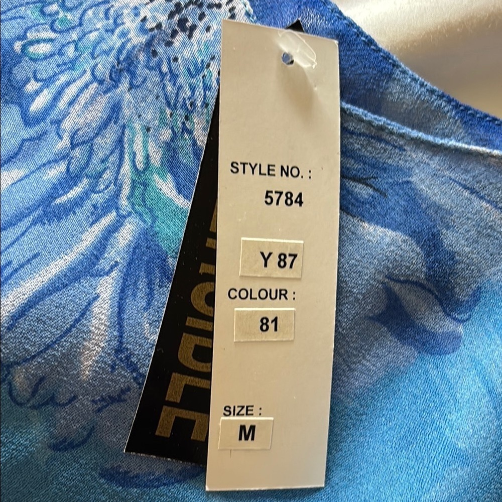NWT Reversible Jasmine Blue Sleeveless Scoop Neck Midi Dress - Picture 3 of 5